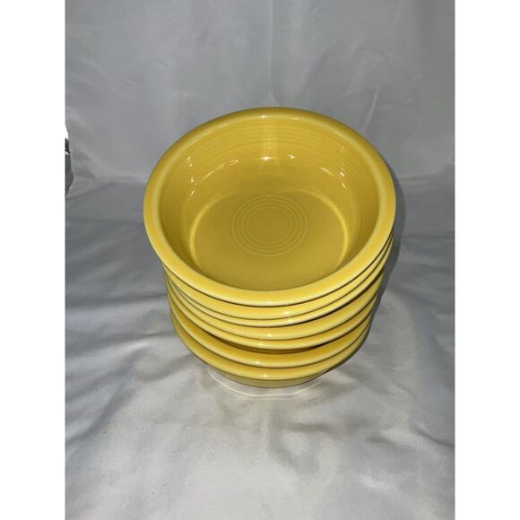 VTG VINTAGE YELLOW FIESTA WARE 19 OZ CEREAL BOWLS 6 7/8 IN SET/7 - Picture 8 of 8